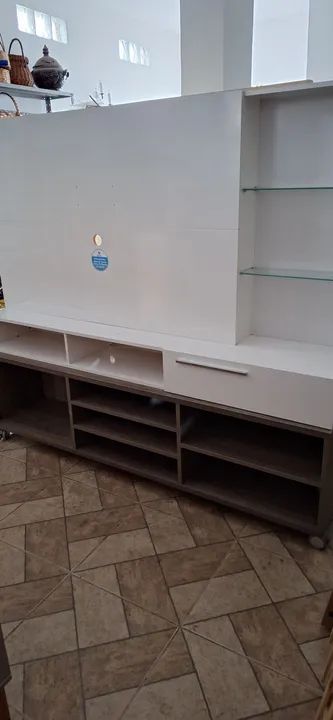 Rack para TV com Painel Branco - Novo - Foto 4