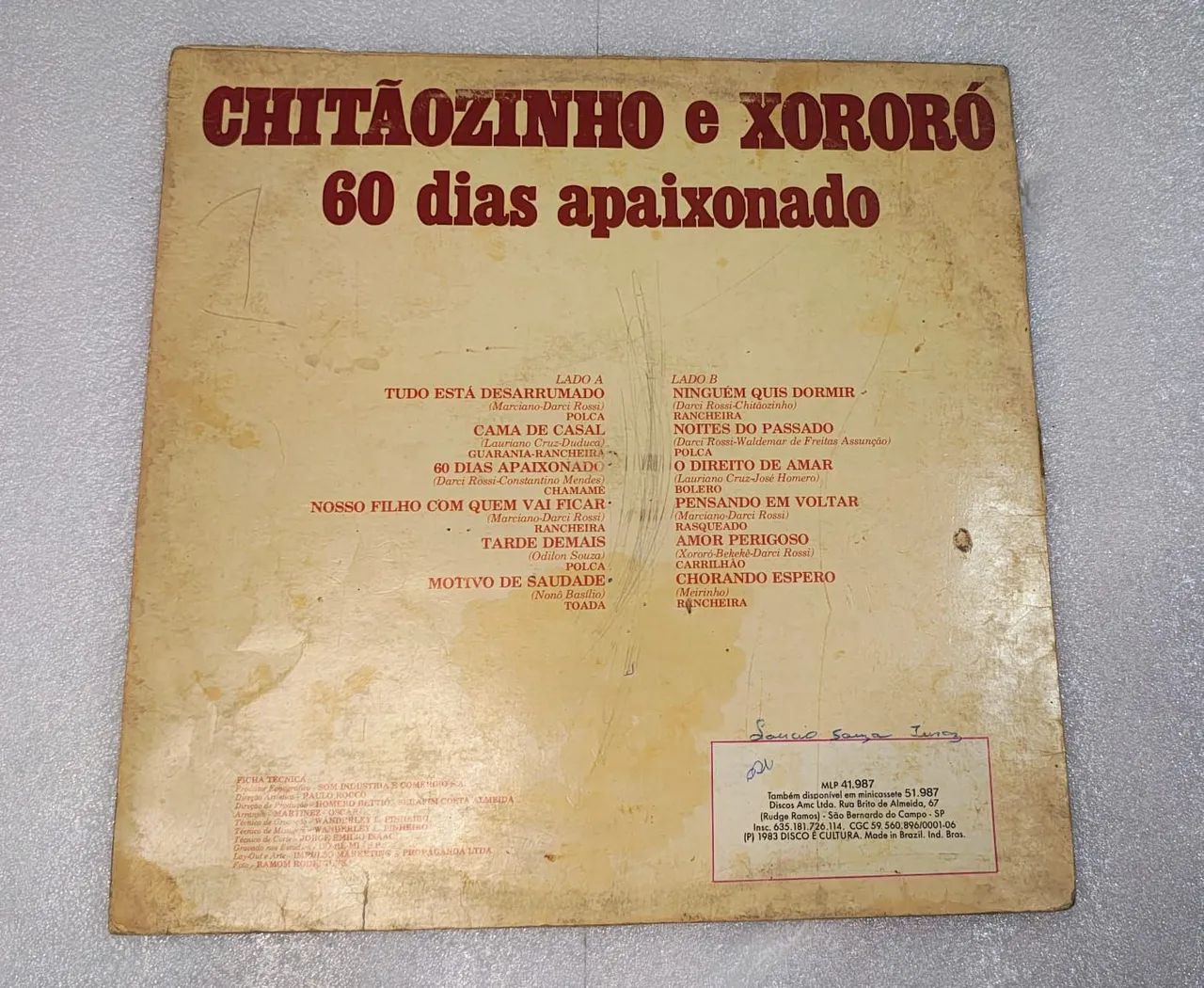 Disco de Vinil - Chitãozinho e Xororó - 60 dias apaixonado. - Foto 2