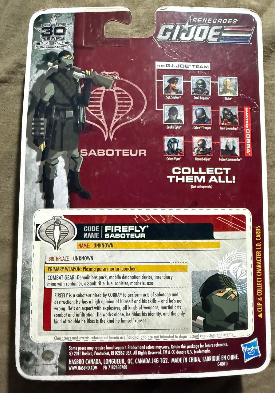 Gi Joe 30th aniversário Renegades Firefly Saboteur - Foto 2