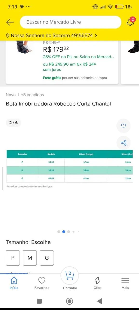 Bota robô foot cano curto - Foto 3