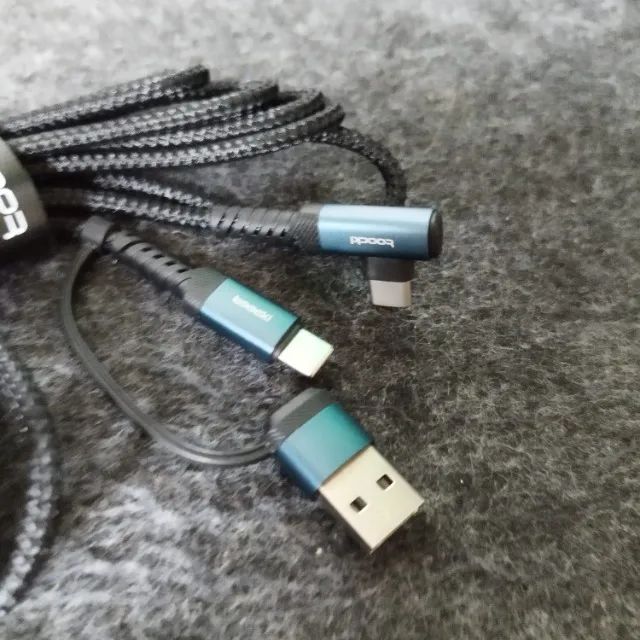 Cabo 2-in-1 Toocki 60W Ângulo De 90° Carregamento Rápido - Foto 4