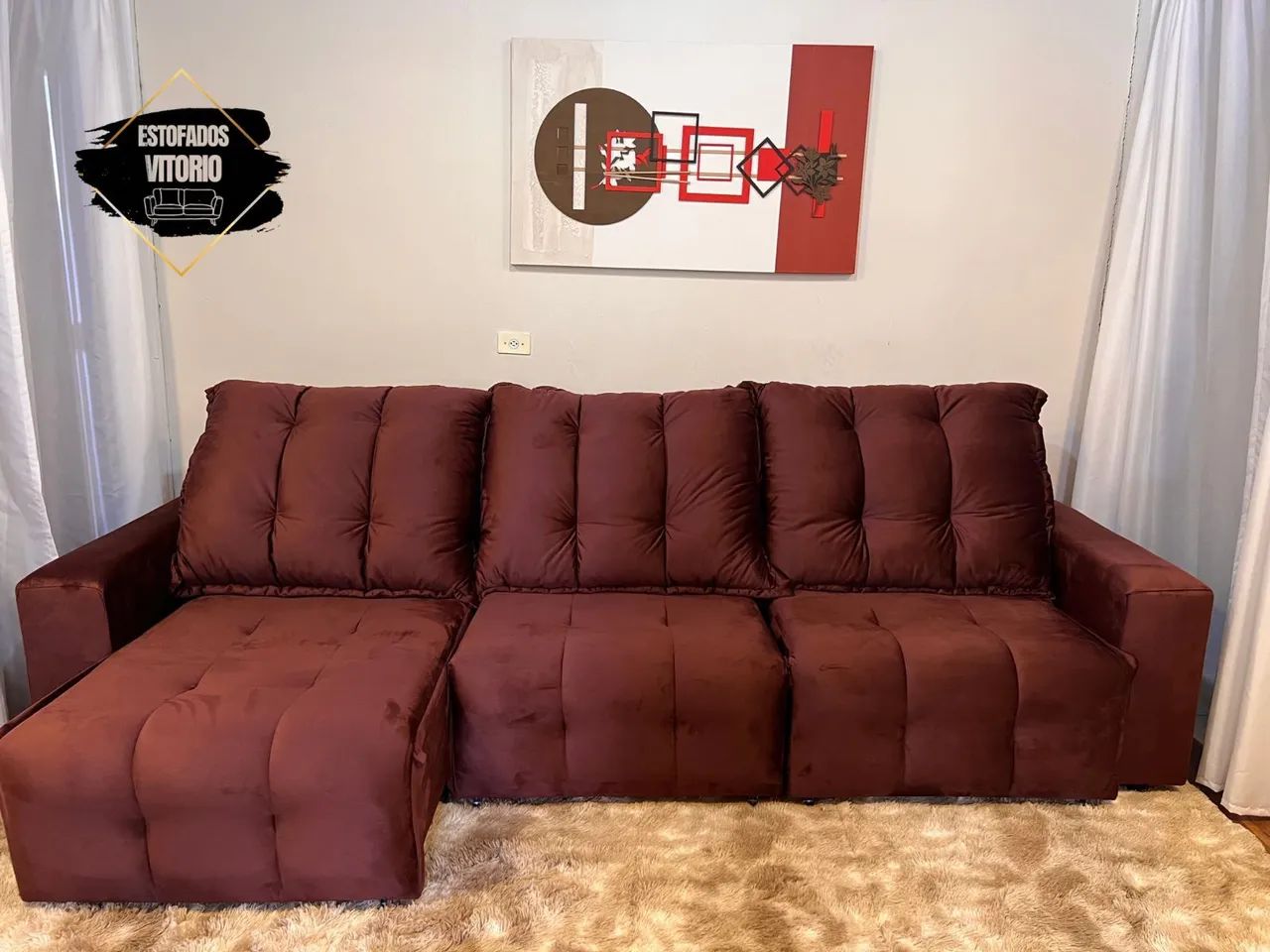 Sofá de 3 lugares azul - Conforto e estilo! - Foto 3