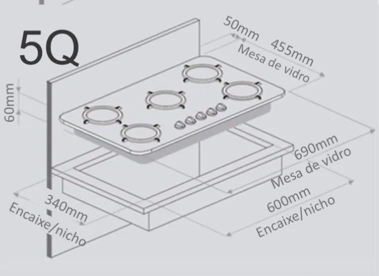 COOKTOP 5 BOCAS BRASLAR 