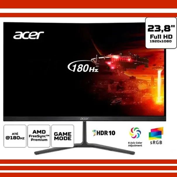 Monitor Gamer Acer Nitro de 23.8" Full HD, 180Hz, HDMI, Novo, Caixa, Nota, Garantia 