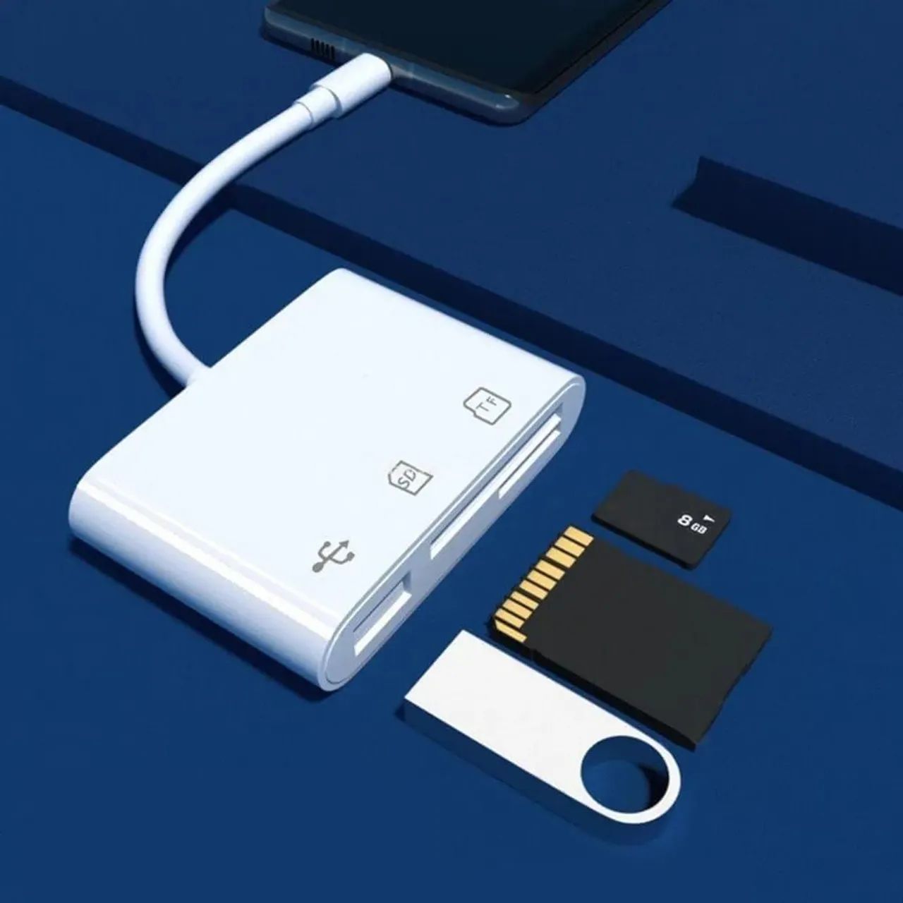 Adaptador Leitor de Cartão SD/TF/USB Tipo C - TISHIC - Foto 3
