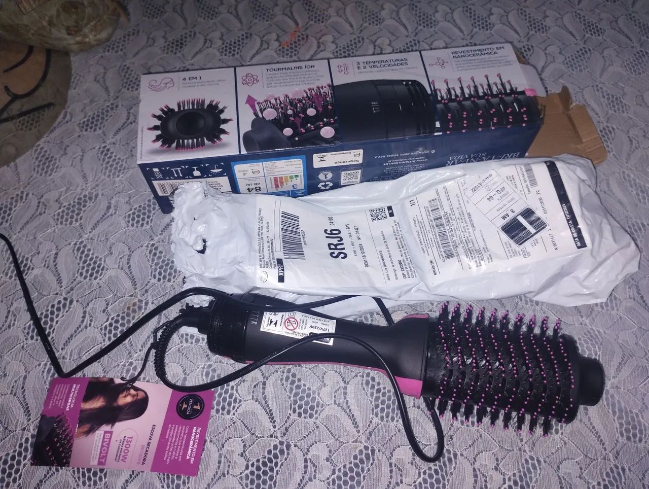 Secador Rotativo de Cabelo 1300W Bivolt - Novo - Foto 2