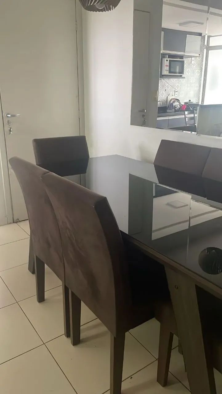 Mesa de Jantar de Vidro Preto - Foto 3