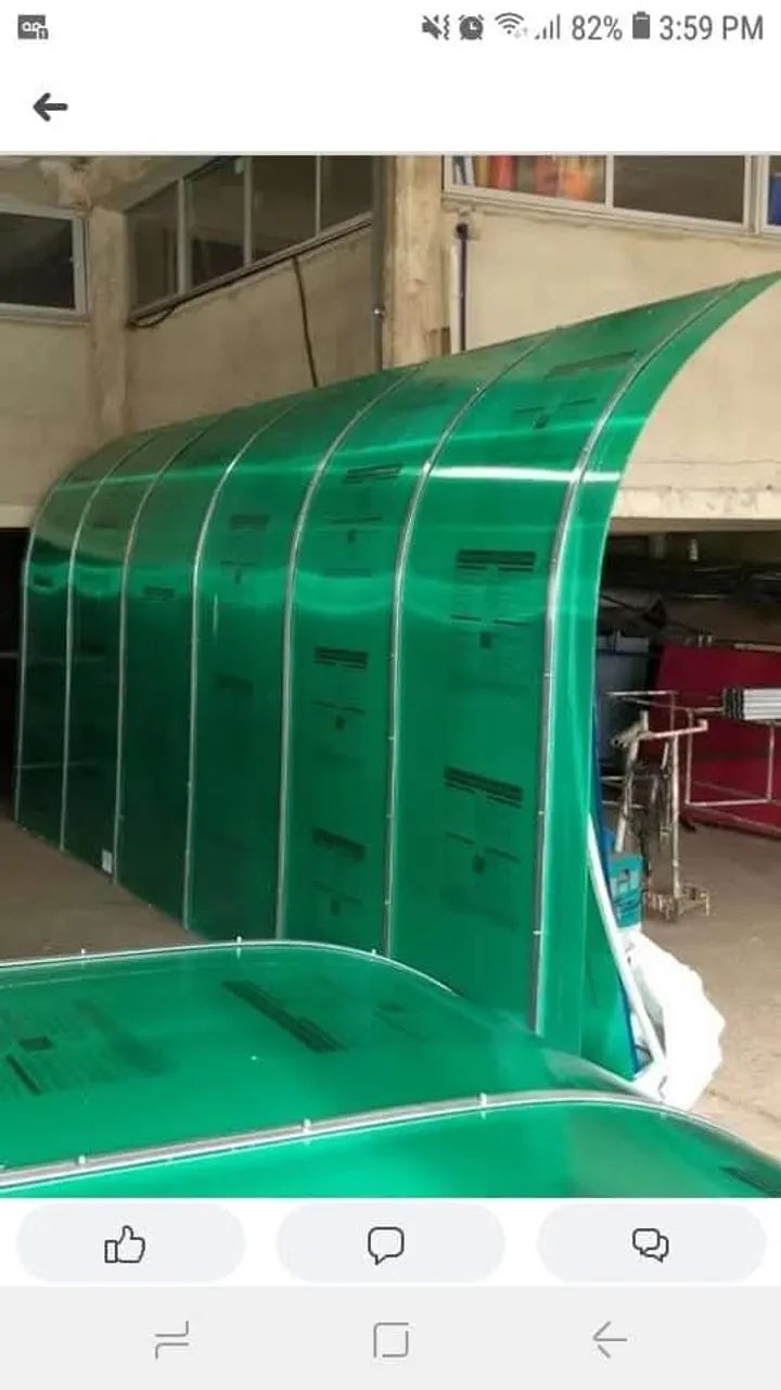 Toldos em policarbonato compacto e Policarbonato alveolar 6mm - Foto 5