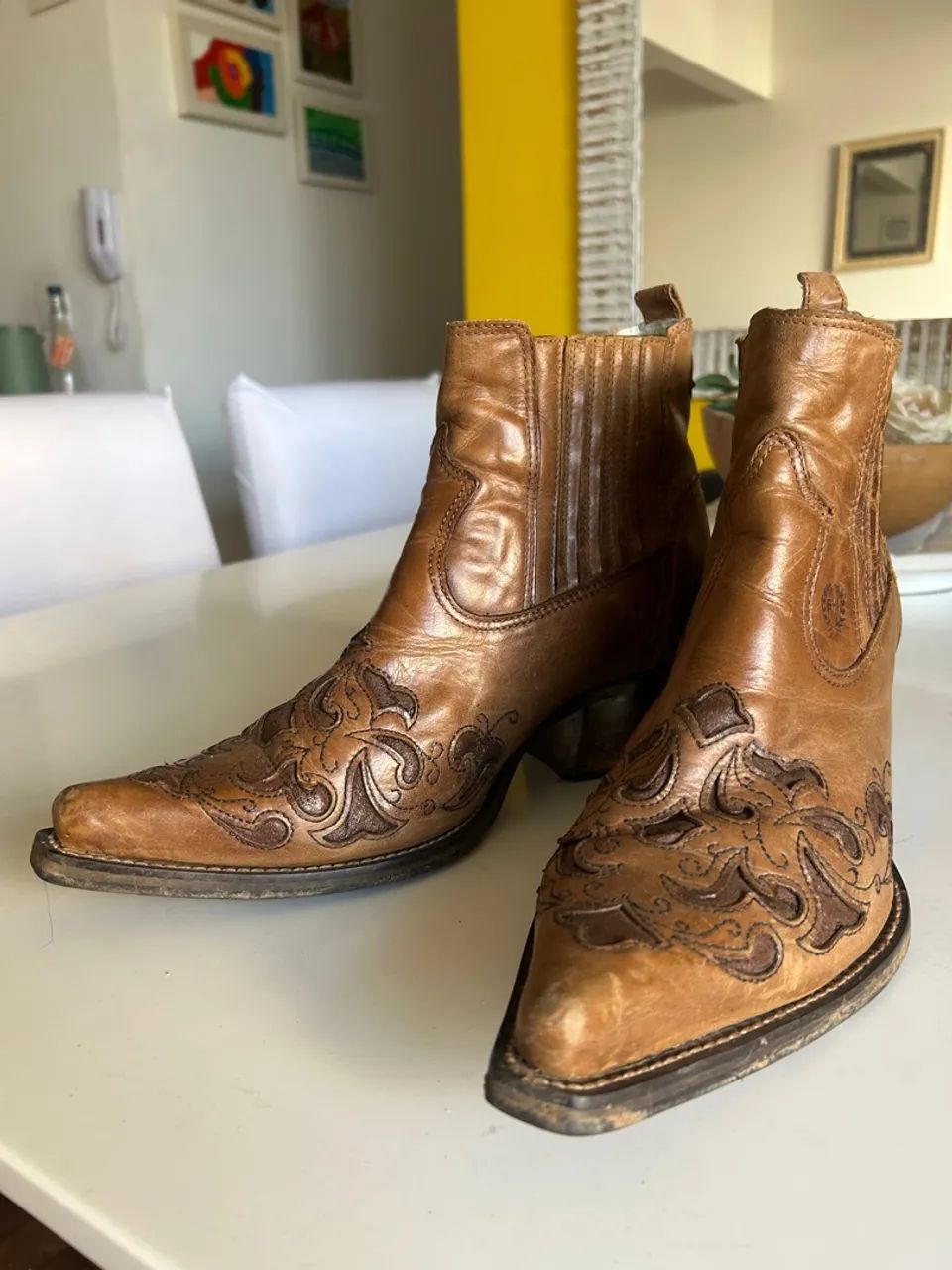 Botas Country Masculina em Couro Legítimo tam 40
