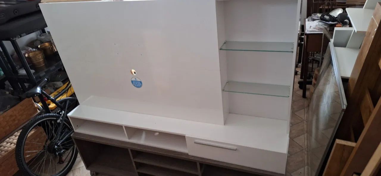 Rack para TV com Painel Branco - Novo - Foto 3