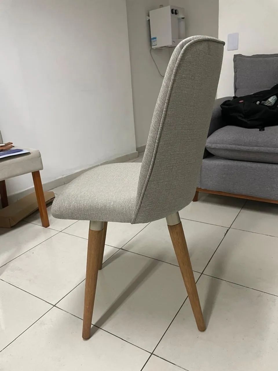 Cadeira de Jantar Slim Linho Cinza tt76 - Foto 3