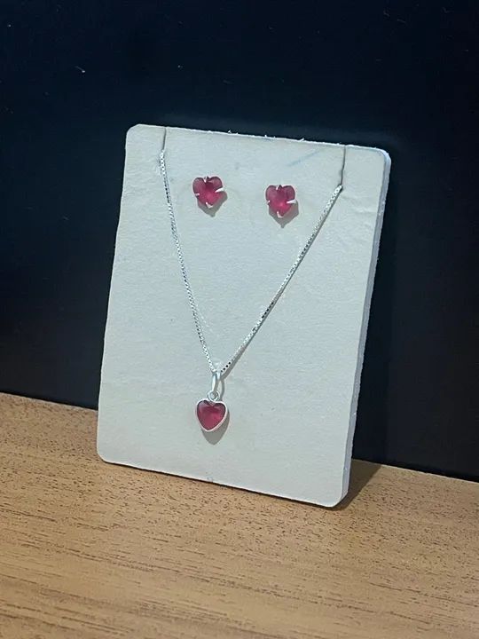 Conjunto de Colar e Brincos de Prata  - Foto 5