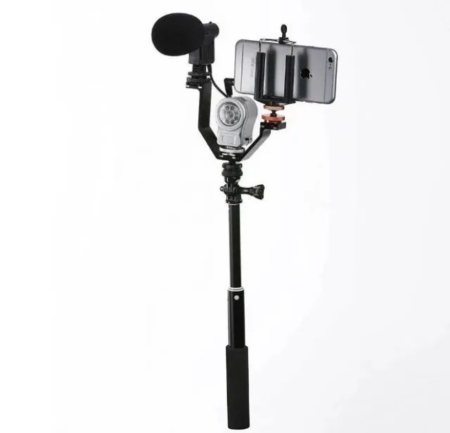 Braço V Sapata Suporte Apoio Led Microfone Flash Camera Dslr - Foto 6