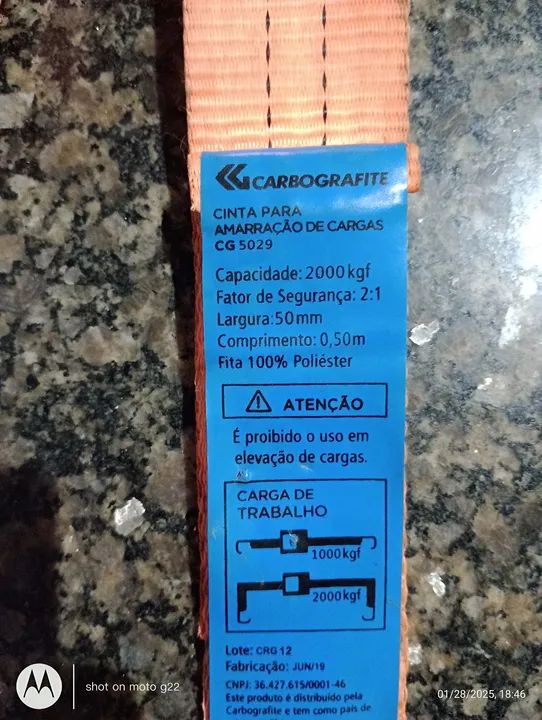 Cinta amarração de cargas *CARBOGRAFITE* - Foto 2