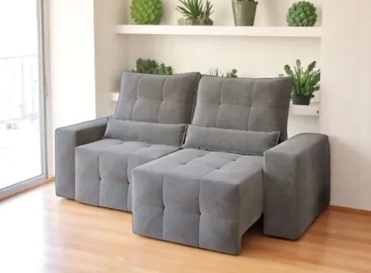 Sofá retratil e reclinavel Capri cinza