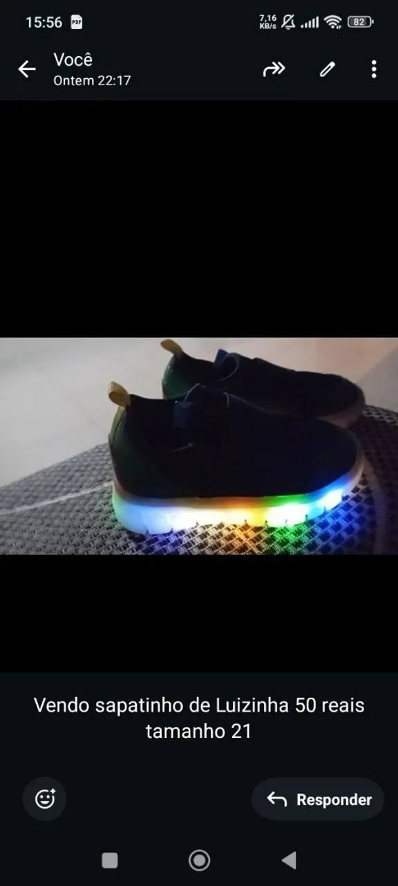 Sapatinho de luzinha tamanho 21
