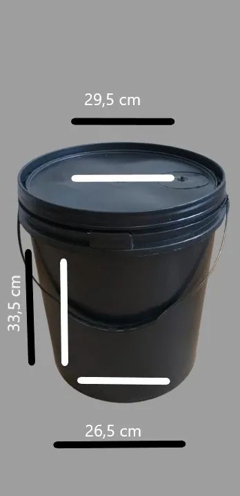 Baldes pretos kit 5 peças