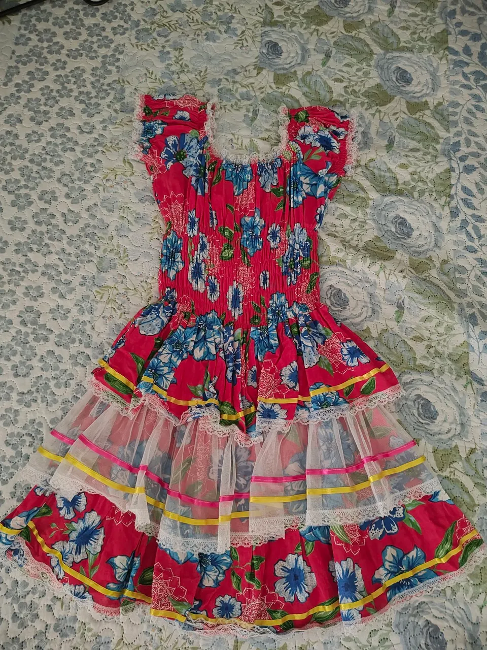 Vestido Infantil Festa Junina Floral