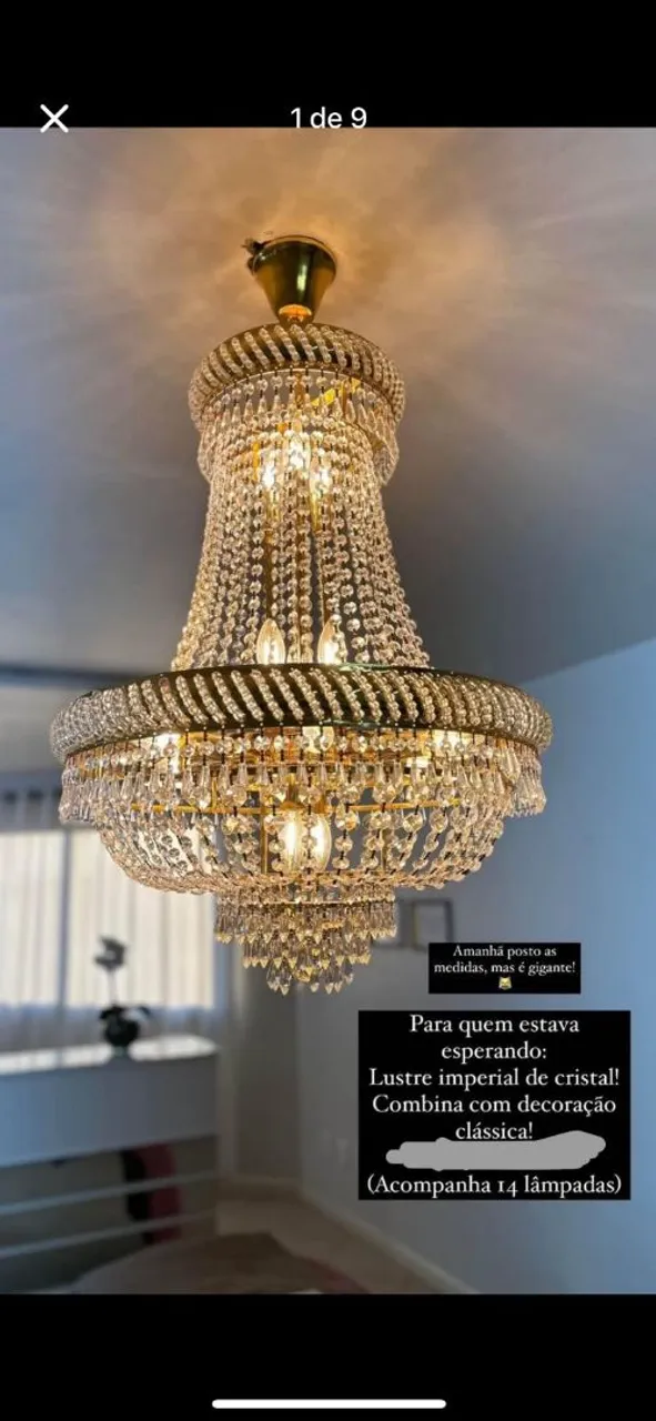 Lustre Imperial de Cristal 14 Lâmpadas