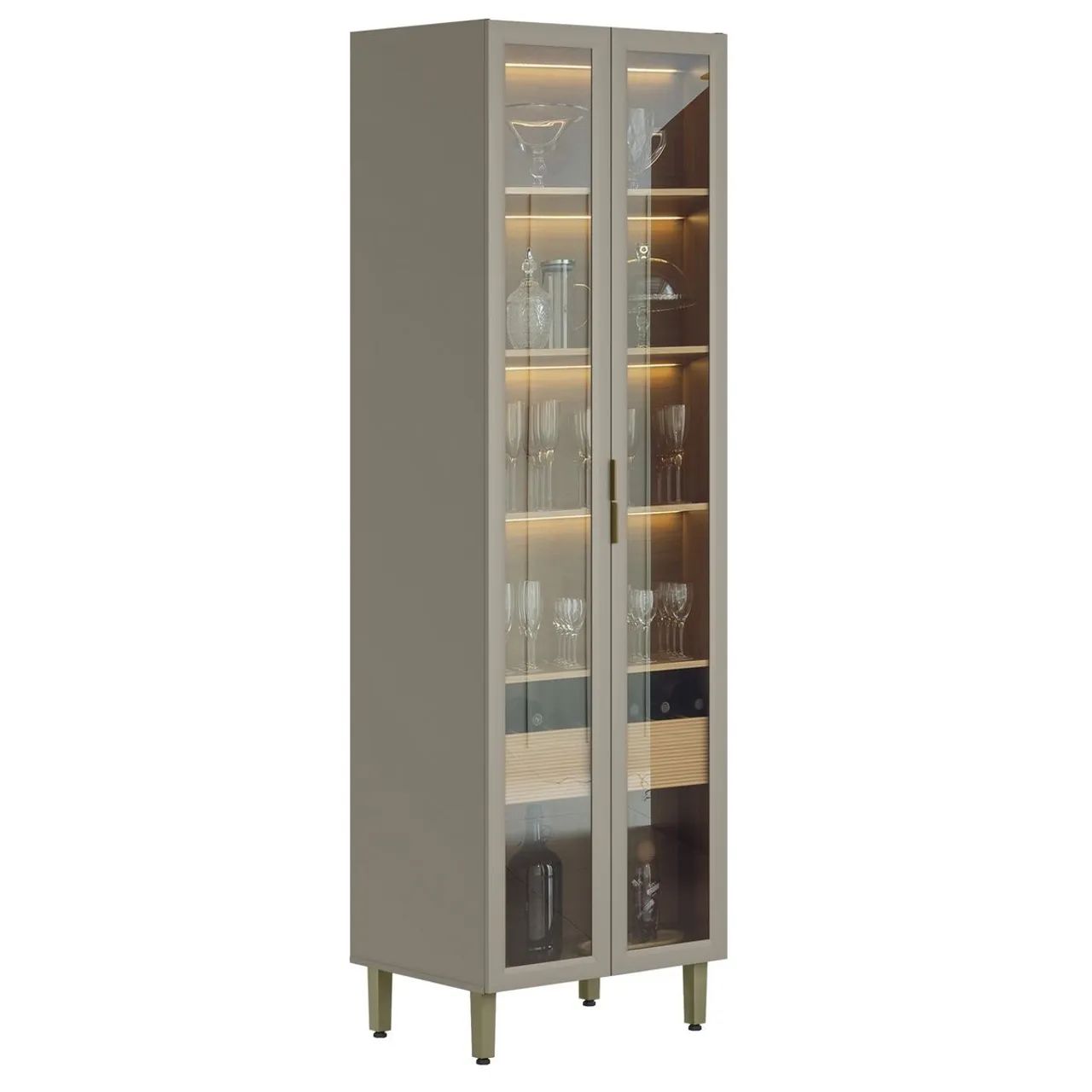 Cristaleira com Iluminação e Design Moderno