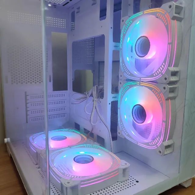 Gabinete Gamer Aquário Hayom com 4 Fans Branco - Foto 4