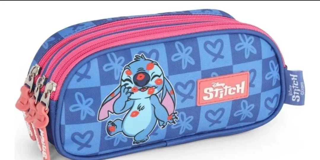 Kit Escolar Infantil Stitch - Mochila + Estojo Azul - Foto 4
