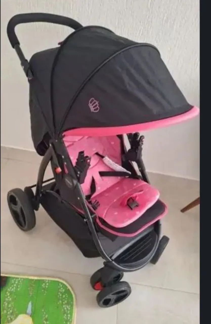 Carrinho cosco nexus rosa e bebê conforto - Foto 2
