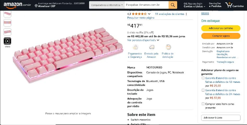 teclado mecanico 60 rgb switch blue ck62 - Foto 2
