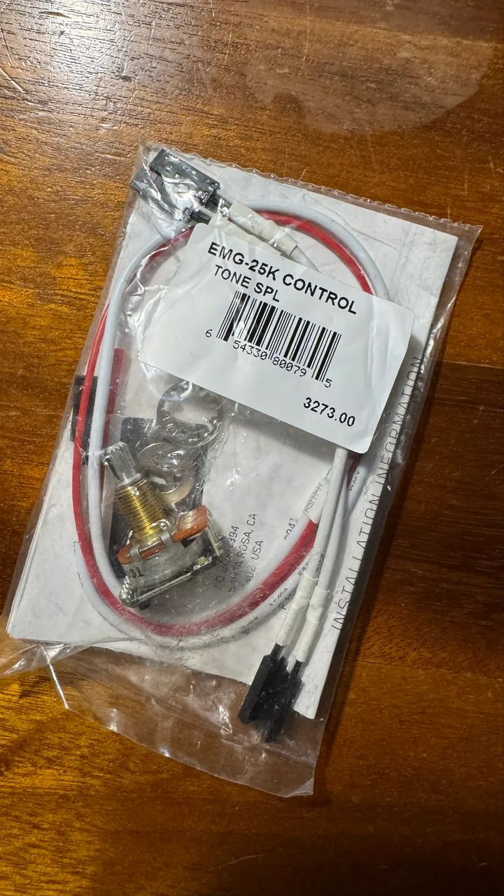 Potenciômetro EMG 25k Control Tone Split Shaft - Novo Lacrado