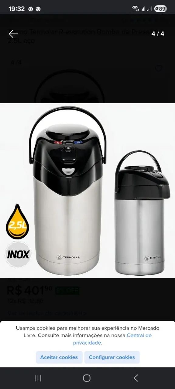 GARRAFA TÉRMICA INOX 2,5LT TERMOLAR PROFISSIONAL  - Foto 2