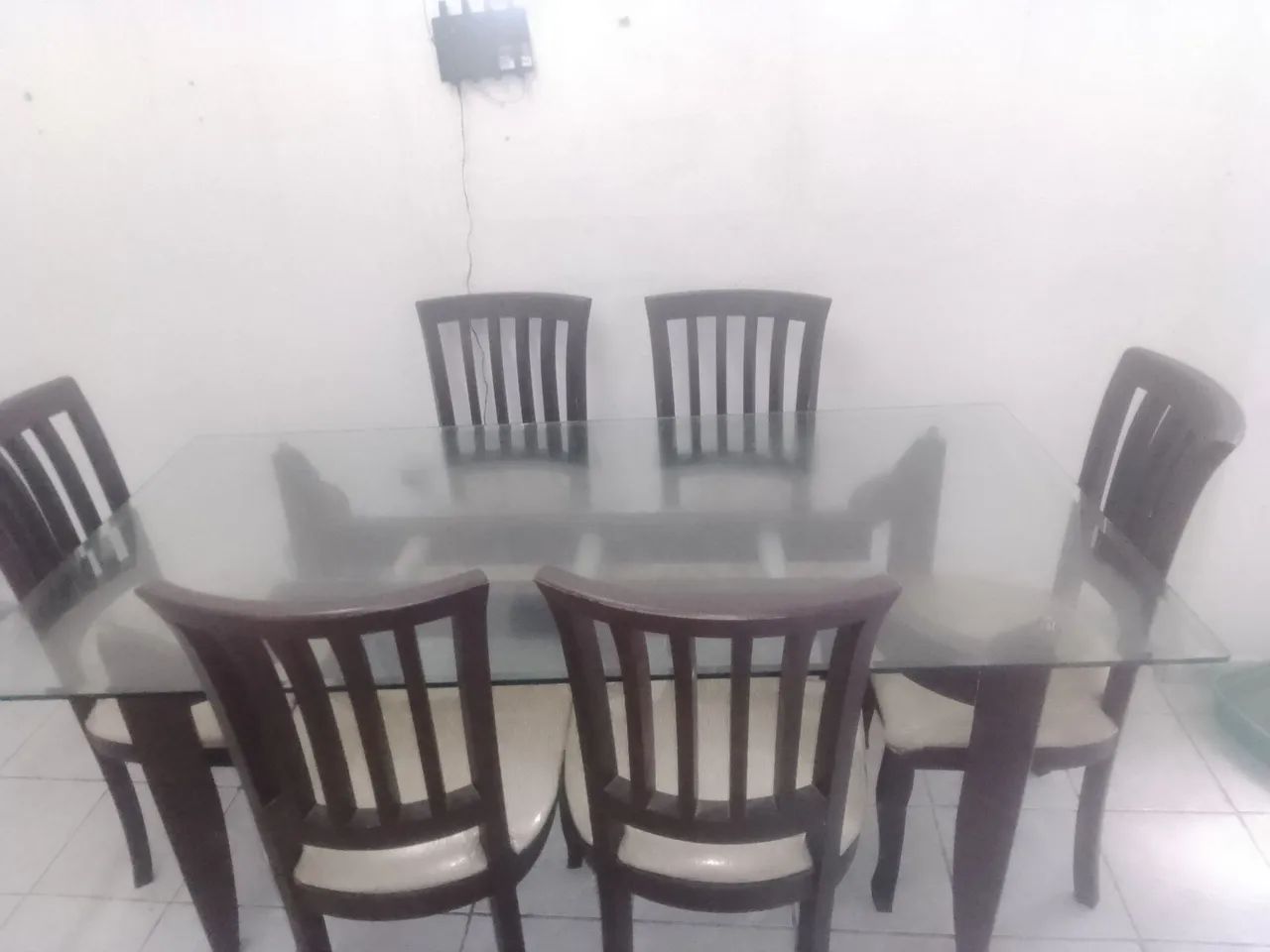 Mesa 6 cadeiras de vidro  - Foto 2