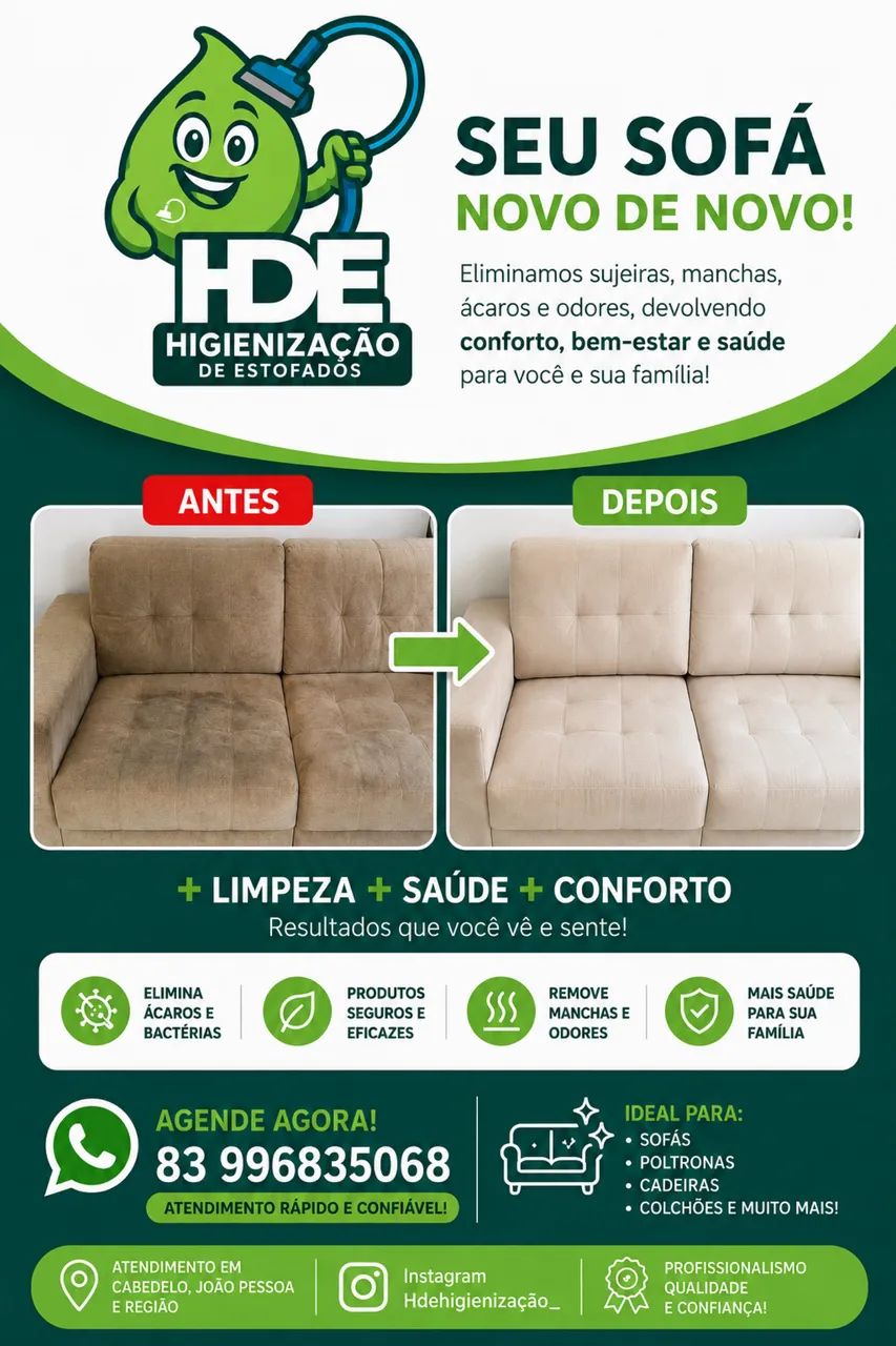HDE- higienização de estofados 