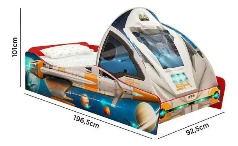 Cama Solteiro Infantil Space Plus com Dossel Cockpit - Foto 3