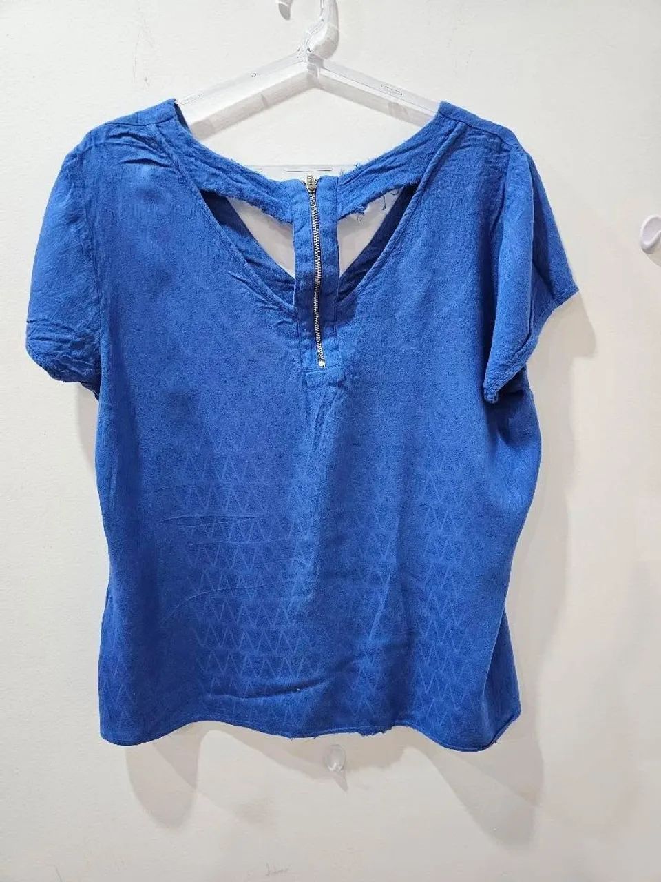 Blusa Fem.Azul visual Top Tamanho M - Foto 3