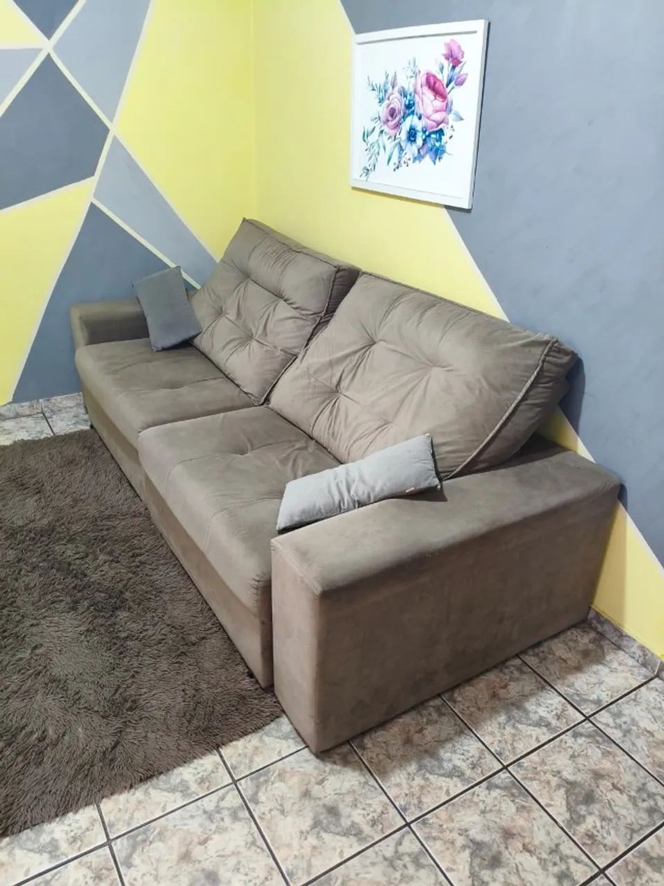 Sofá retrátil 4 lugares 2,54 m