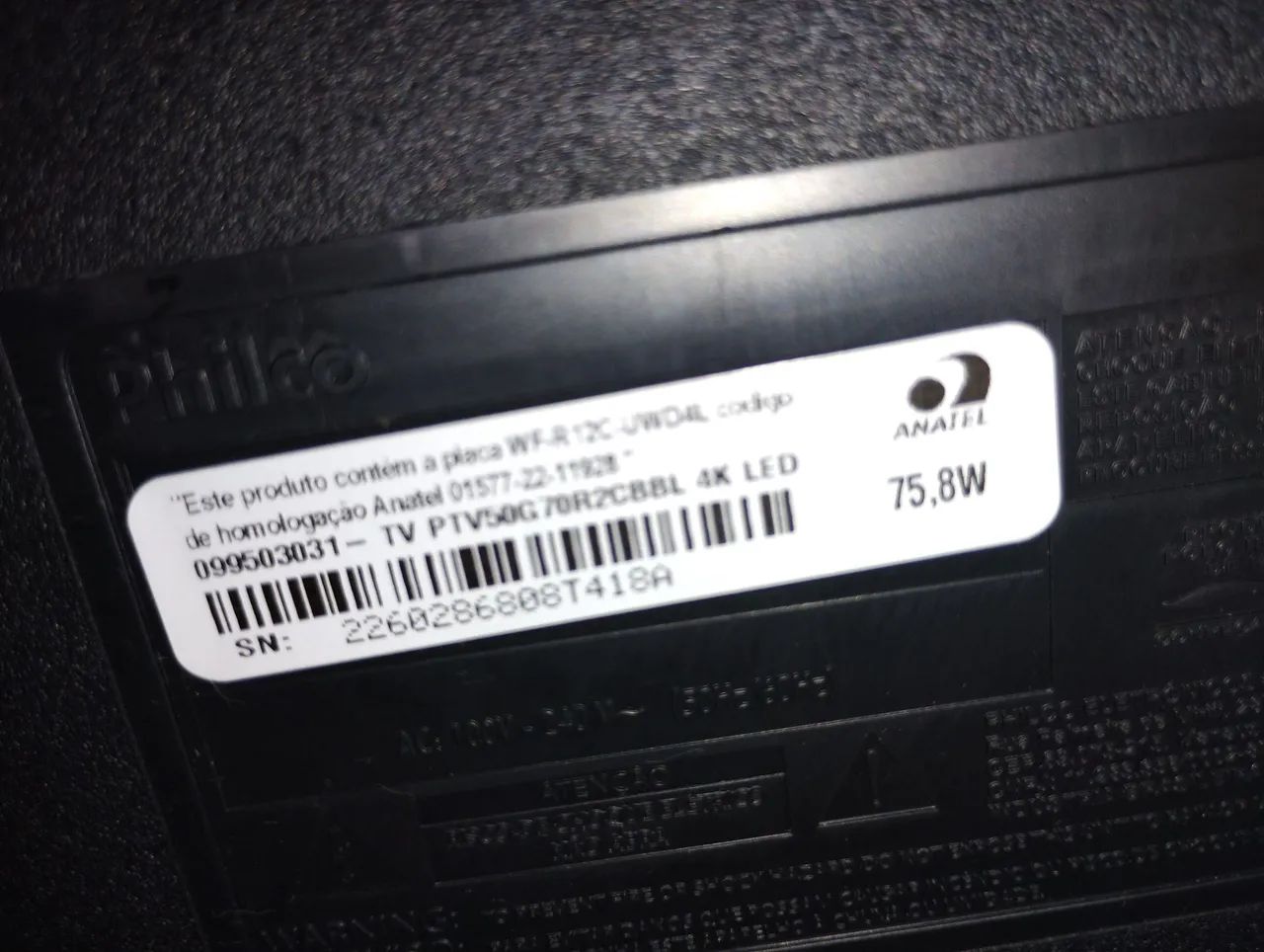 TV LED SMart Philco 50 Polegadas Modelo PTV50C70R2CBBL 4K Defeito Tela Quebrada - Foto 4