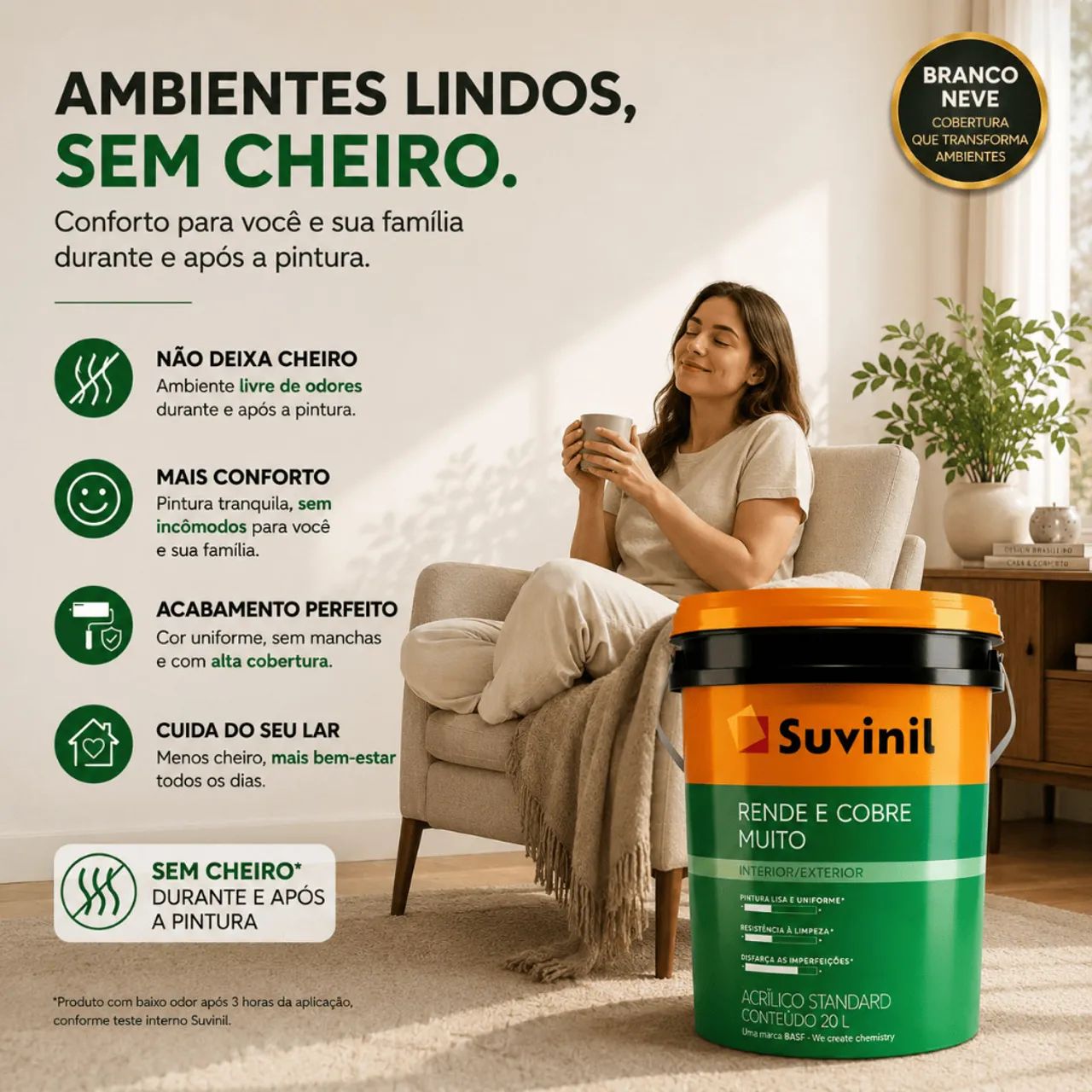 Tinta Branco Neve Suvinil 20L - Foto 3