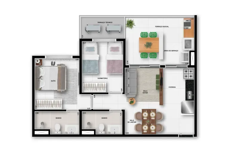 PLANTA 60m²