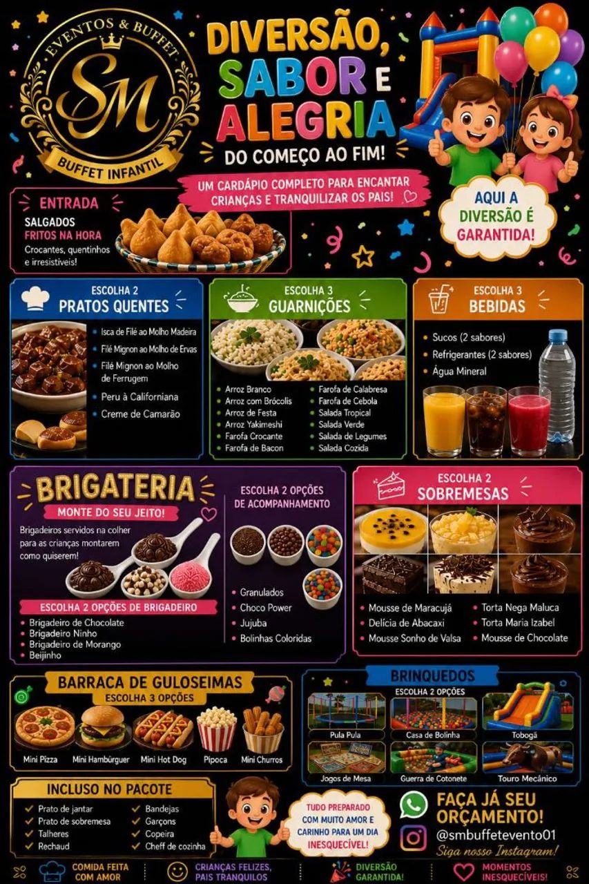 Pacotes de buffet infantil