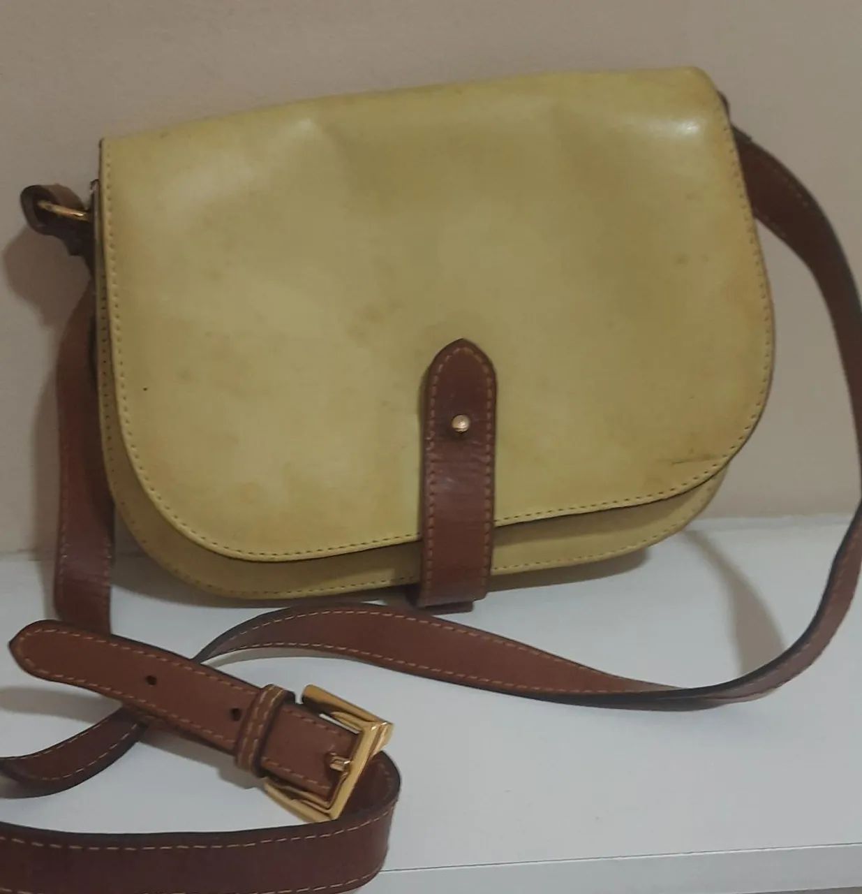 Bolsa transversal, couro legítimo, usado