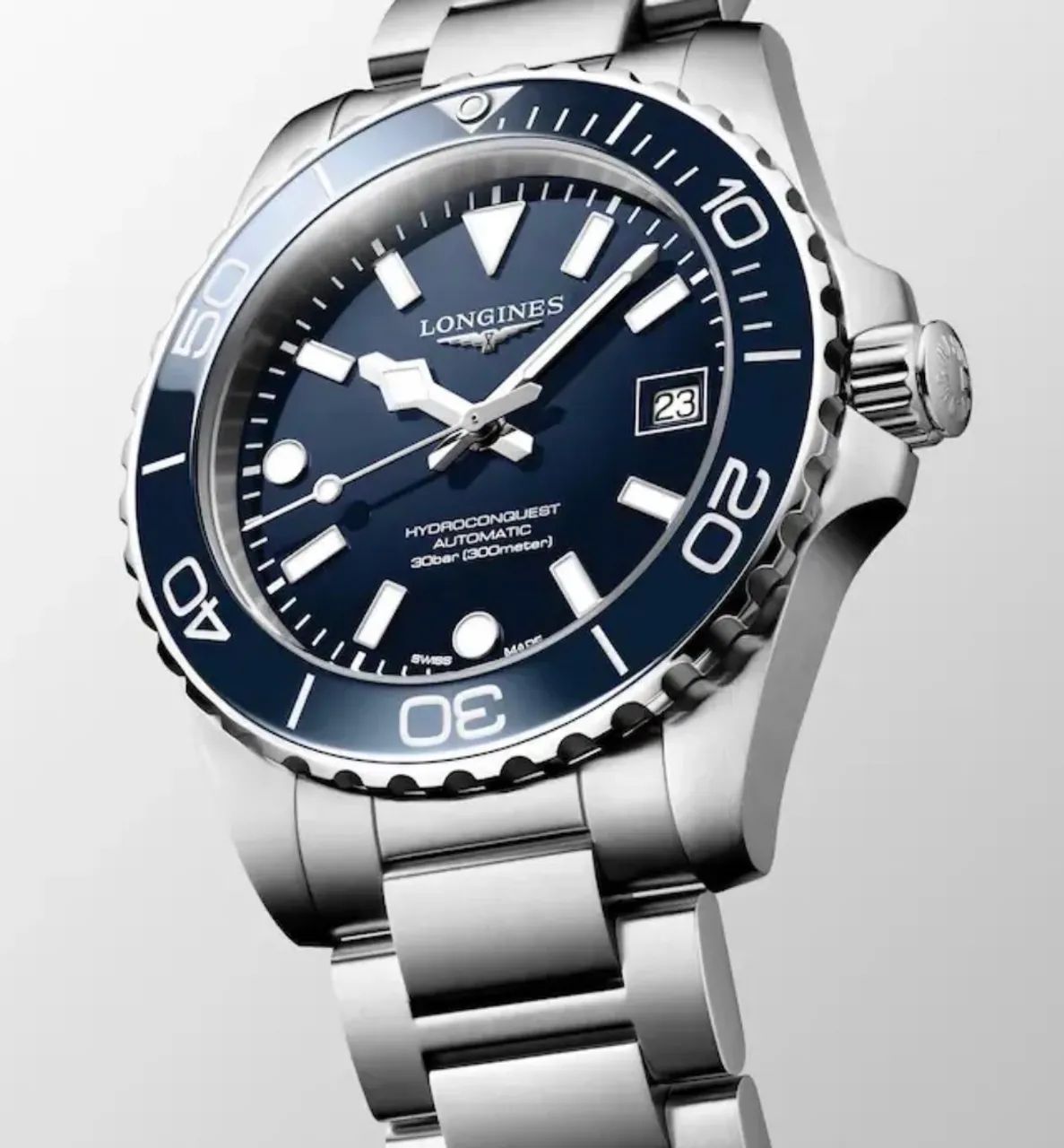 Longines Hydroconquest 39 Aut Modelo Novo bezel Cerâmica  - Foto 3
