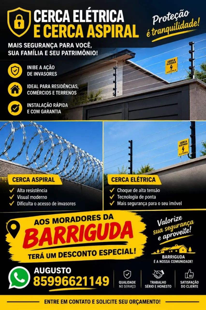 Cerca eletrica e motor de portão