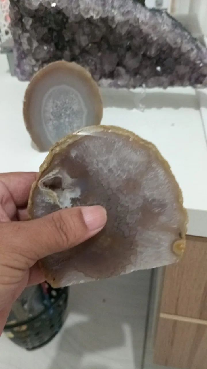 Cristal de amentista e duas ágatas - Foto 2