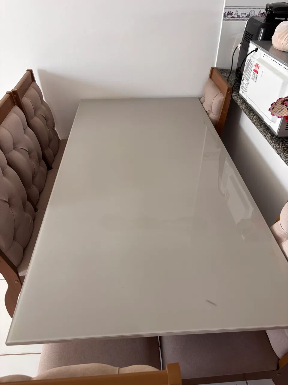 Mesa 6 cadeira , mdf com vidro  - Foto 2