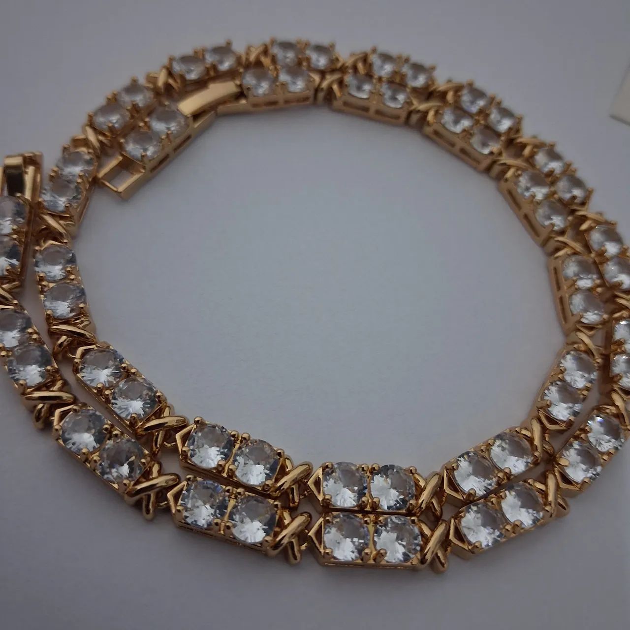 Conjunto Colar e Pulseira Elos X Riviera Com fecho click - Foto 4