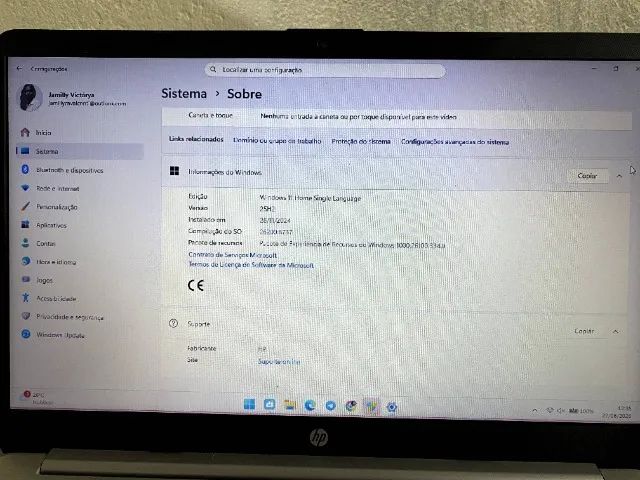 Notebook HP 8GB RAM e 238GB