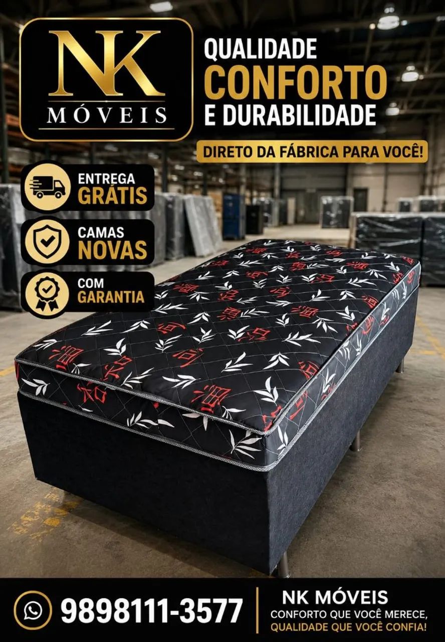 Camas box de solteiro e solteirão de espuma e molas novas, RECEBA HJ - Foto 5
