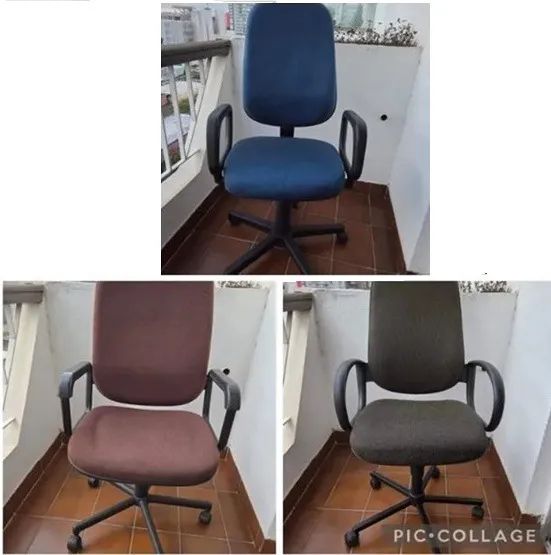 03 Cadeiras diretor com braçadeira e rodinhas