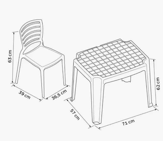 Mesa infantil com cadeira tramontina 