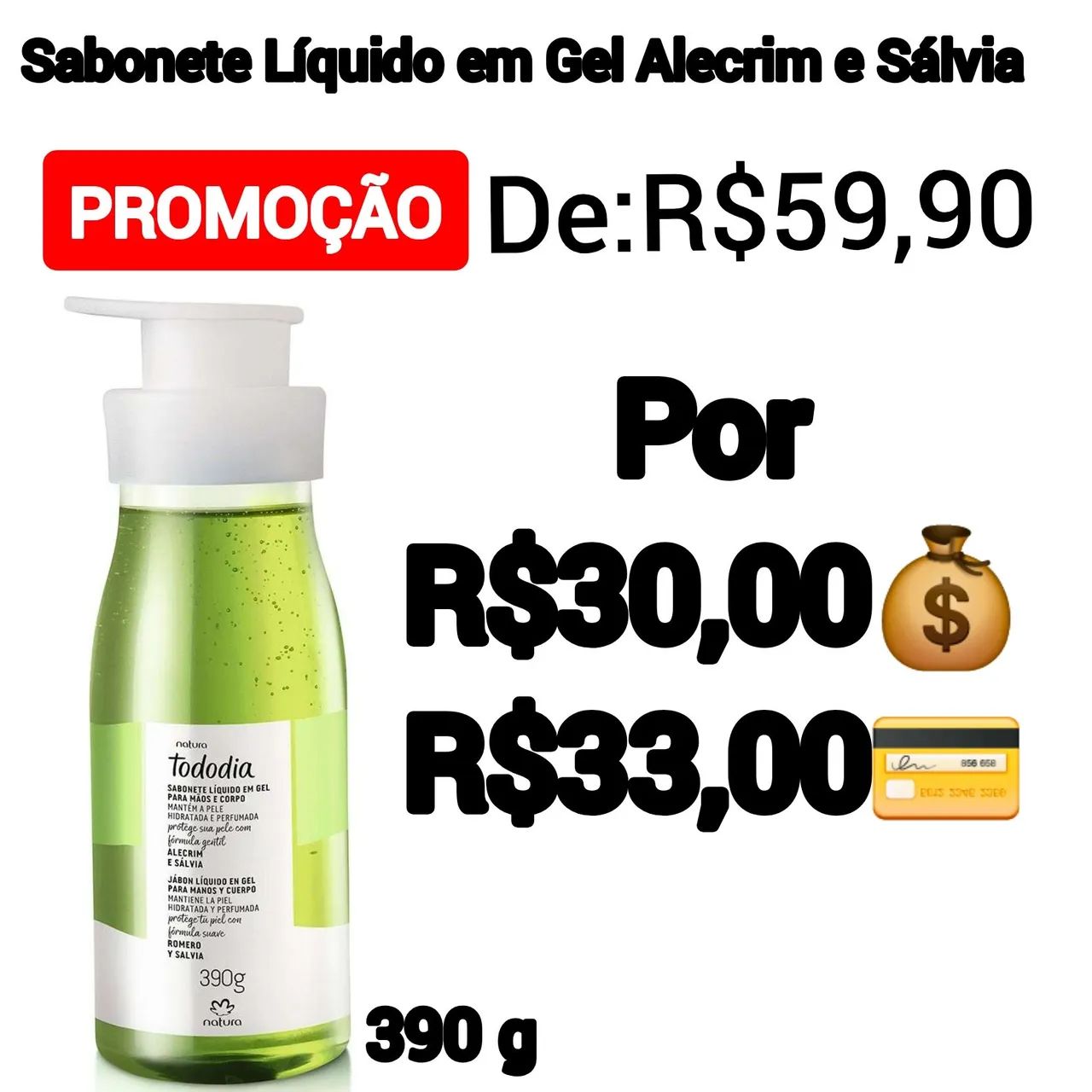 Sabonete Líquido Alecrim e Sálvia-Natura